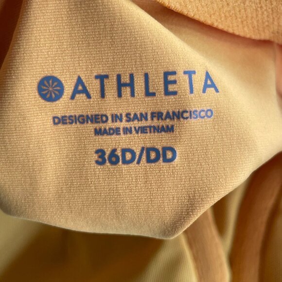 Athleta Twist Up Tankini Top Swim Strappy Size 36 D/DD Underwire Mustard Yellow - Picture 6 of 10